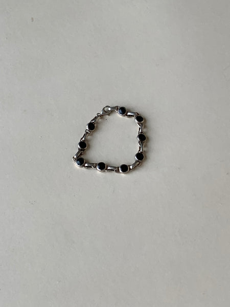 onyx silver bracelet