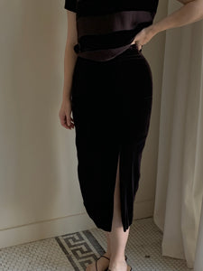 Dana Buchman velvet midi skirt