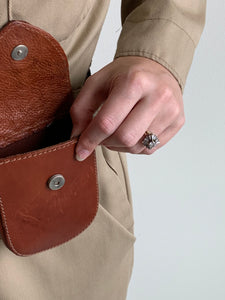 brown leather belt bag