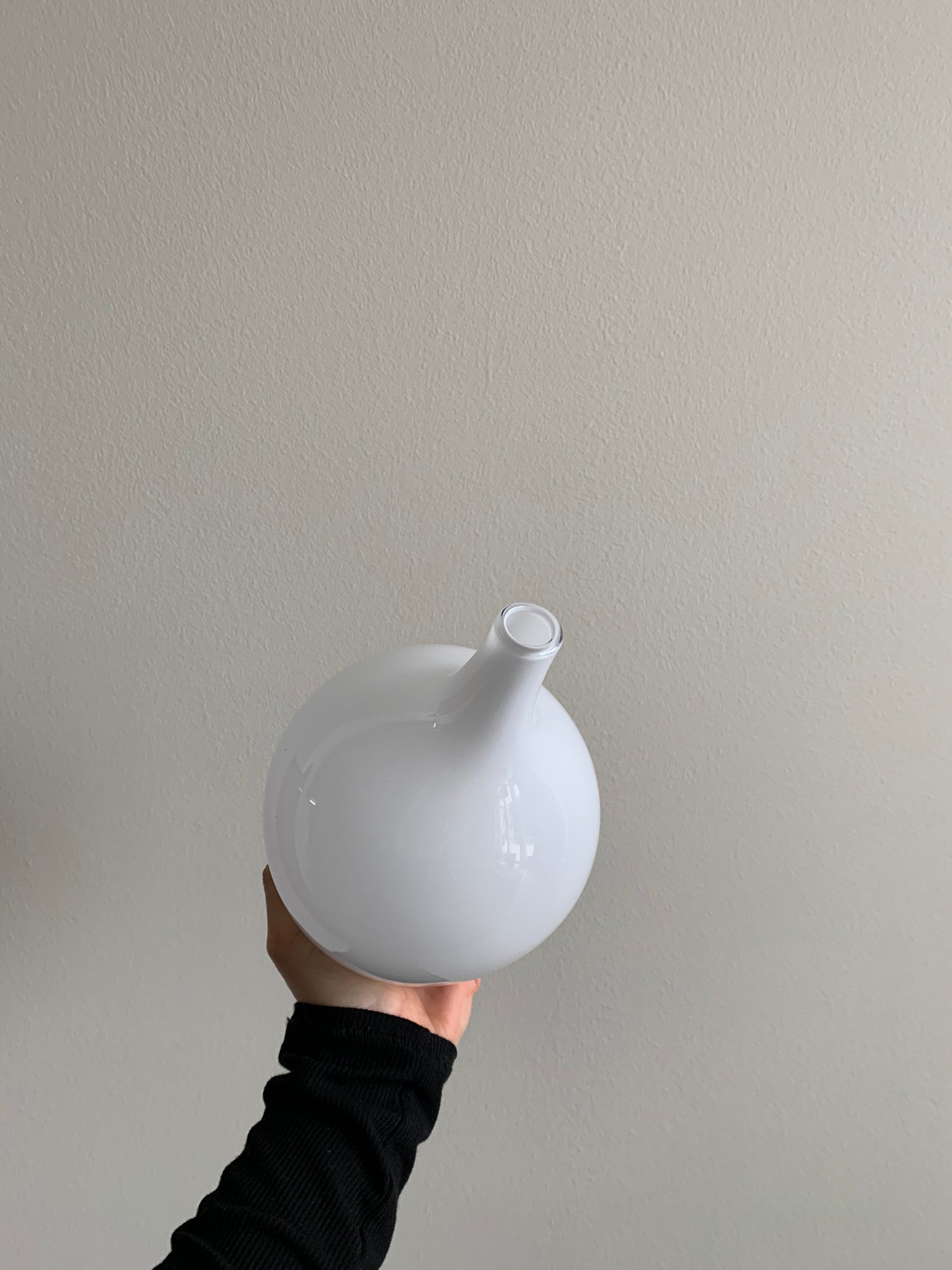 opaque white glass vase